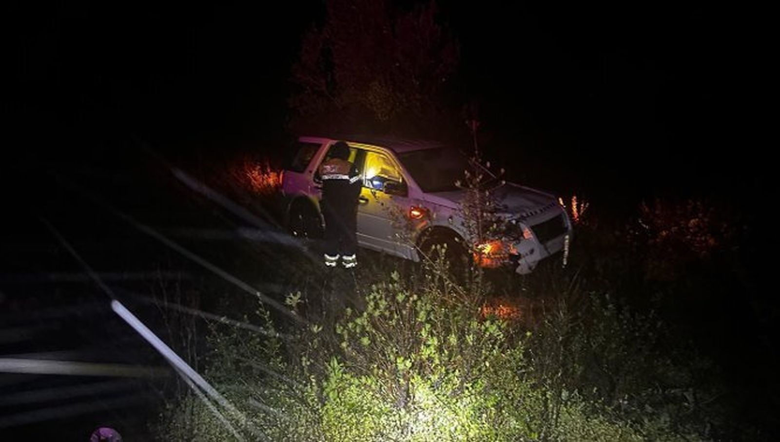 El coche accidentado en Medina Sidonia.