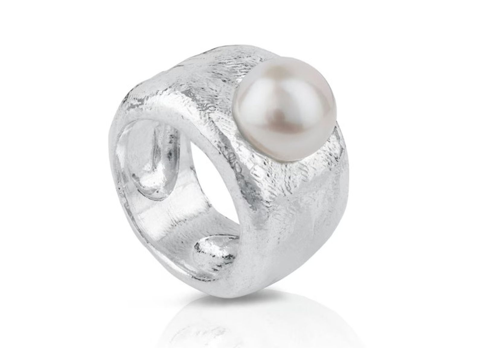 Anillo Duna en plata y perla Tous