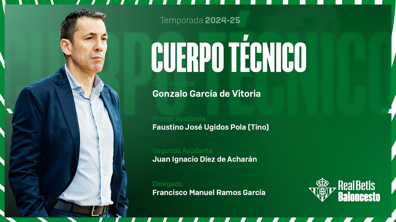 El cuerpo técnico al completo del primer equipo del Betis Baloncesto.