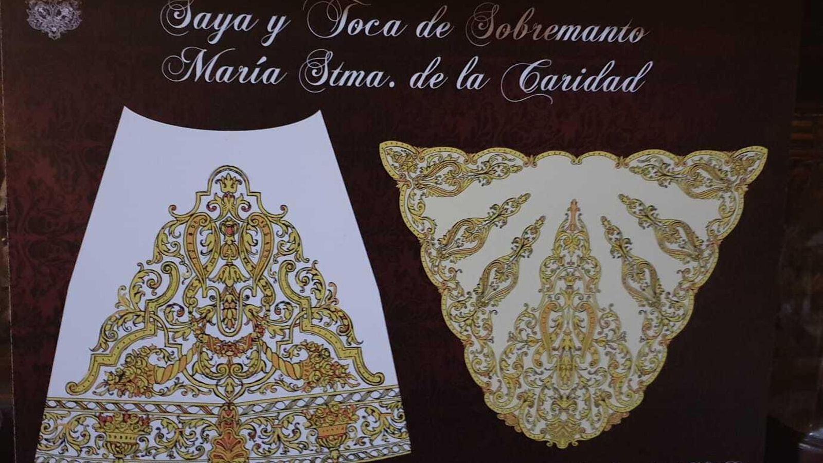 Dibujo de nueva saya y toca de sobremanto para la Virgen de la Caridad.
