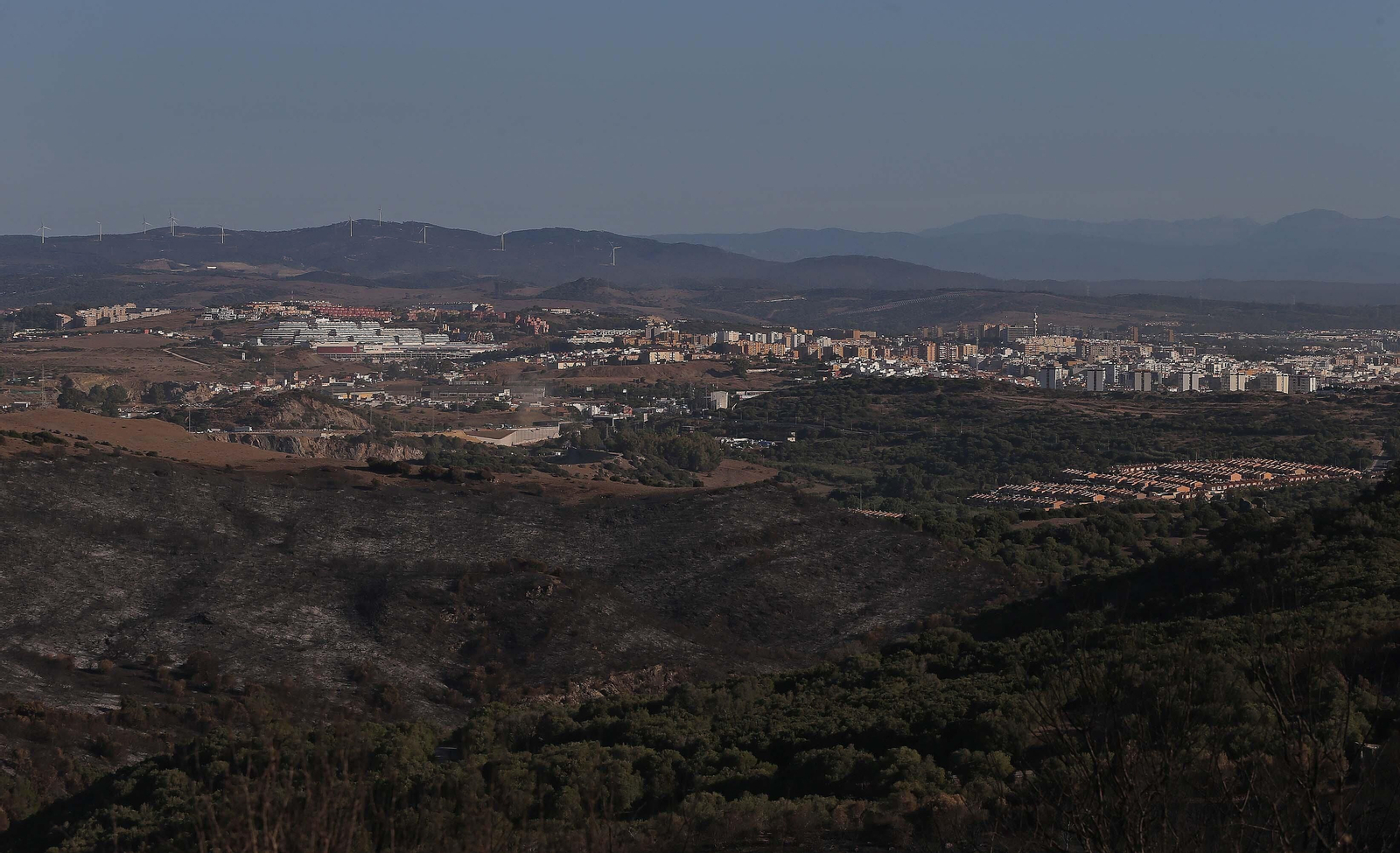 El impacto del incendio forestal de Algeciras, en imágenes