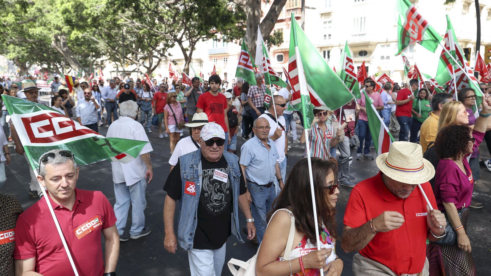 Manifestante durante el tradicional acto reivindicativo de los trabajadores.