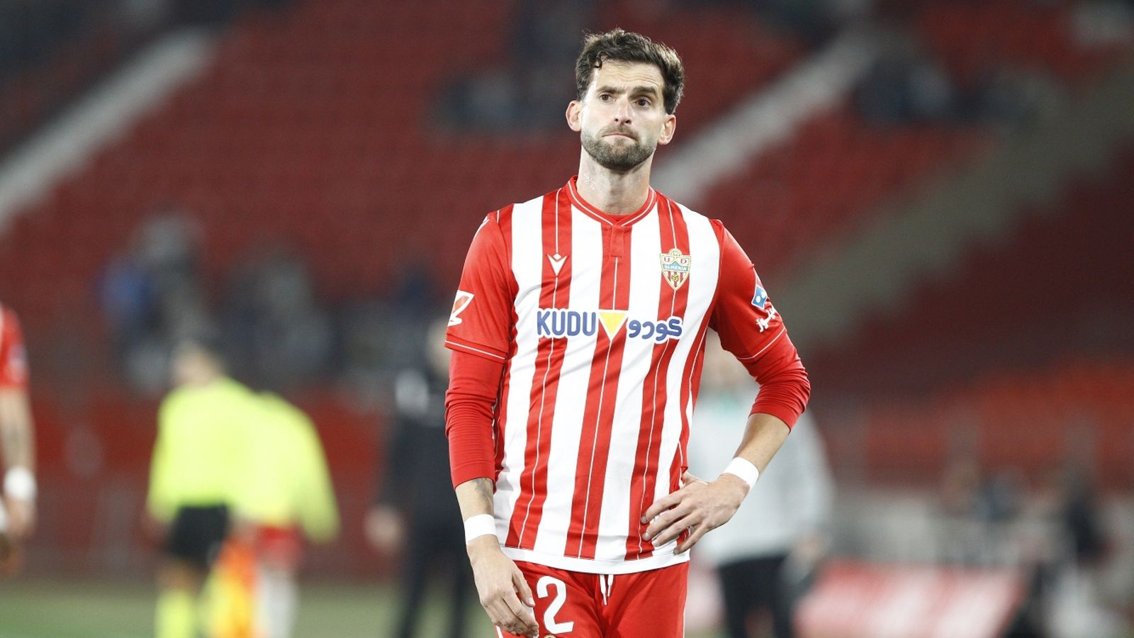 Leo Baptistao, cariacontecido en el último duelo de los rojiblancos en su estadio.