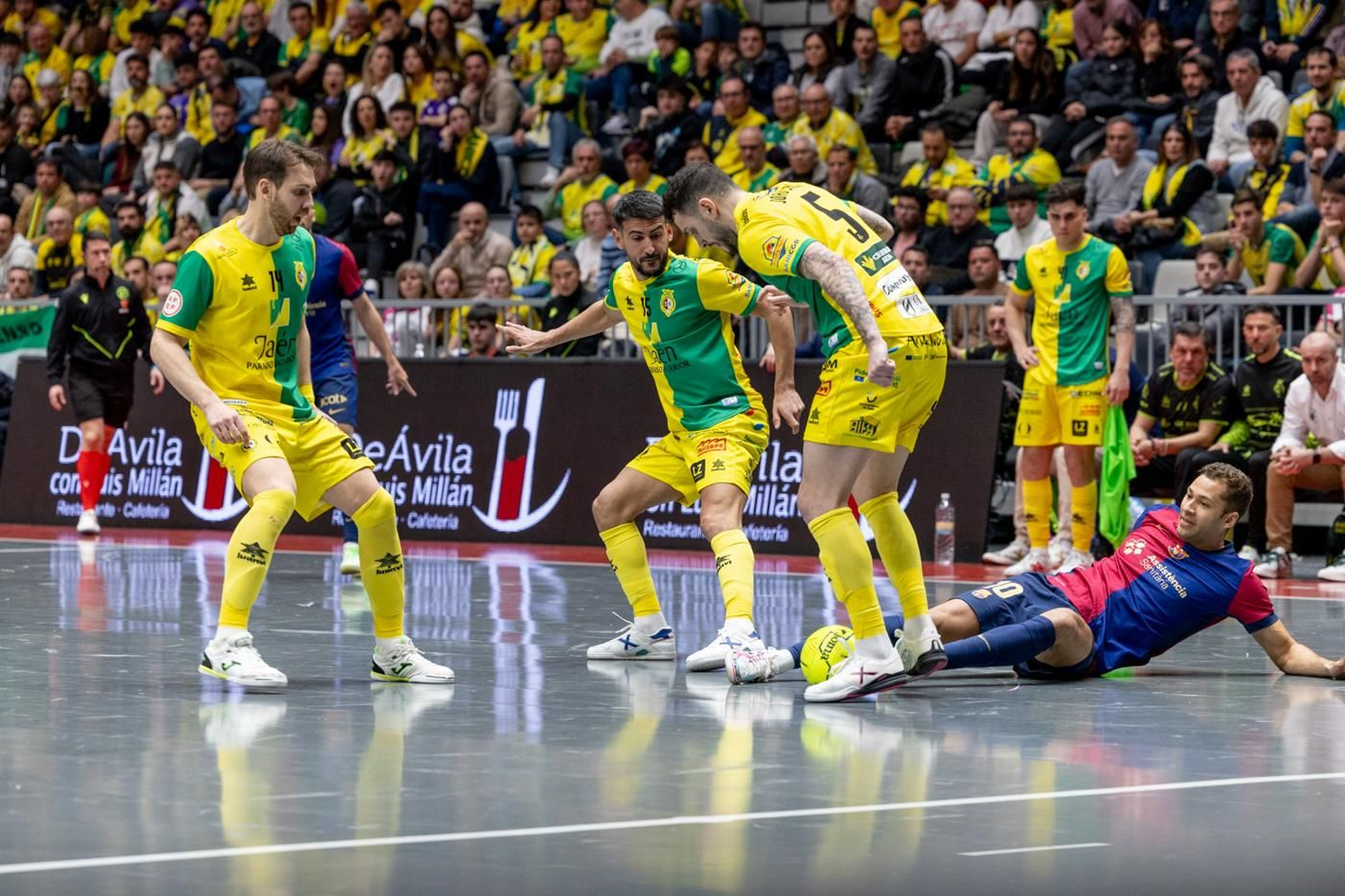 El éxtasis de la victoria copera del Jaén Paraíso Interior FS sobre el Barça, en imágenes