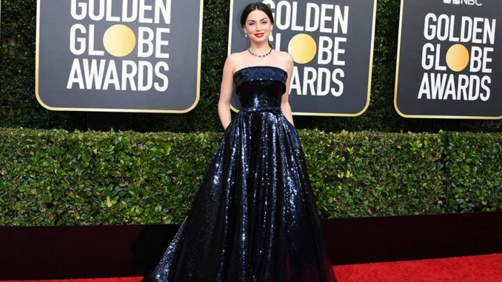La actriz Ana de Armas, en la última gala de los Globos de Oro.
