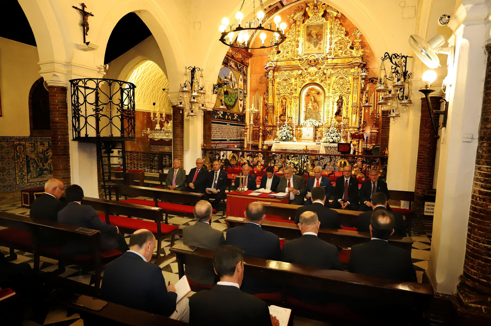 Un momento de la sesión plenaria del Consejo de Hermandades en el santuario de la Cinta.
