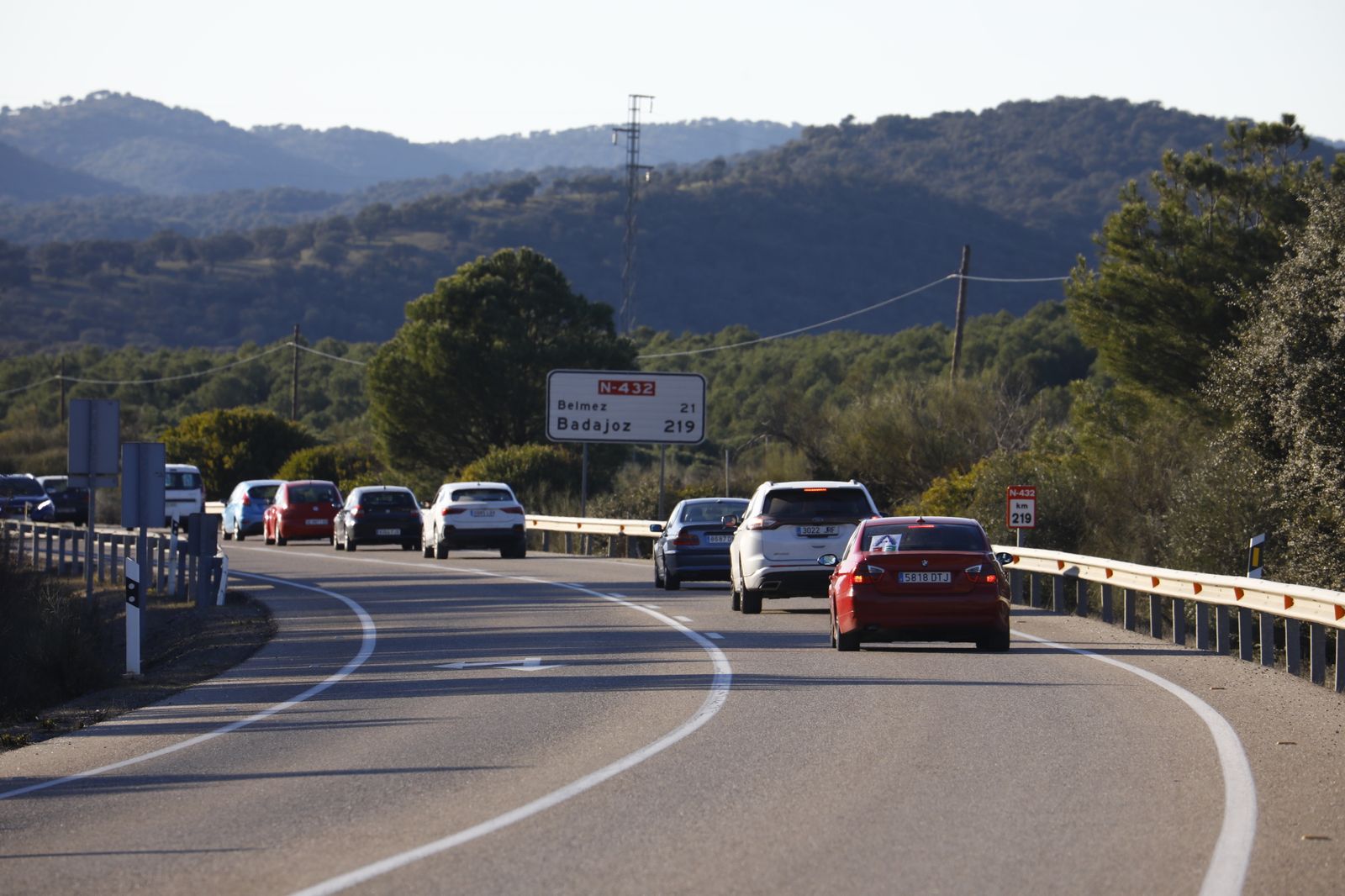 Las fotografías de la marcha lenta entre Córdoba y Badajoz para exigir la autovía A-81