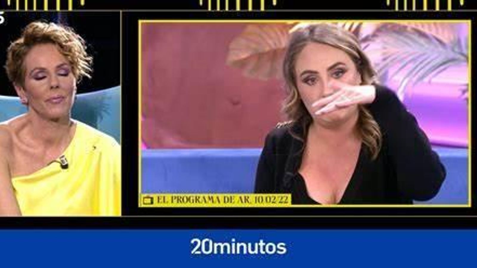 Rocío Carrasco, viendo las declaraciones de su hija, Rocío Flores, en 'El programa de Ana Rosa'.