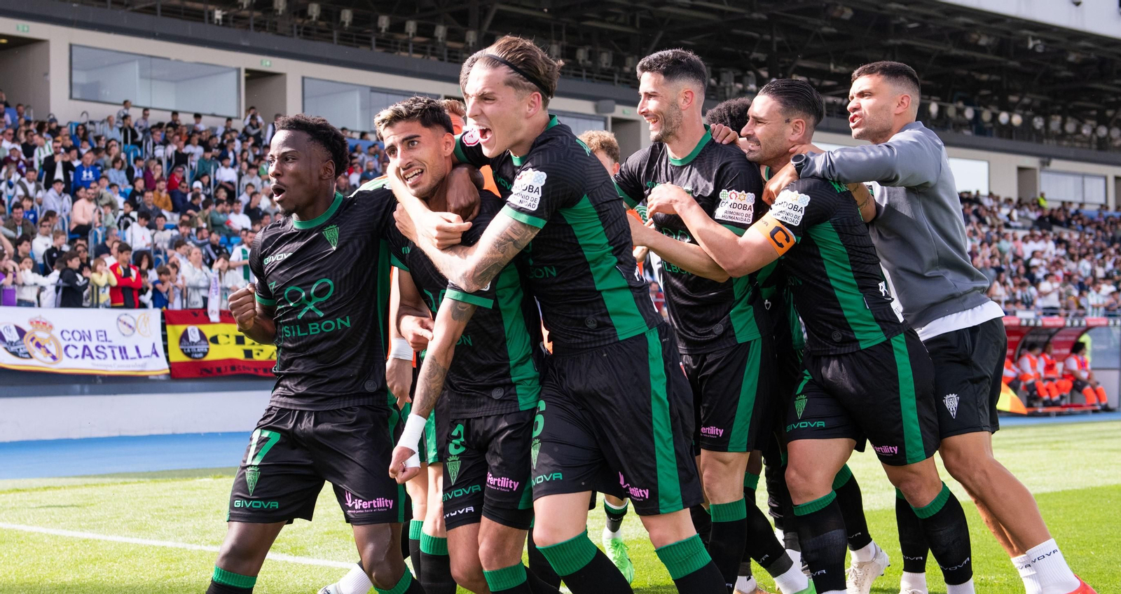 Los jugadores del Córdoba CF celebran un gol en el pasado curso.
