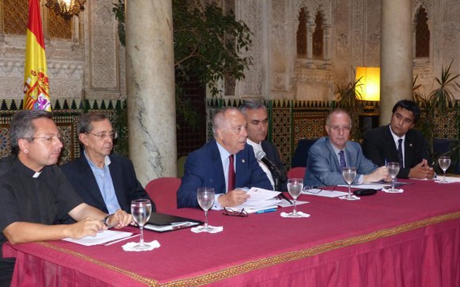 Padre Juan Carlos García Jarama, padre Manuel de la Puente, Jaime Rocha, el Vicario General  Fernando Campos, Antonio de Martín y Francisco Glicerio Conde.  Foto: Ignacio Casas de Ciria