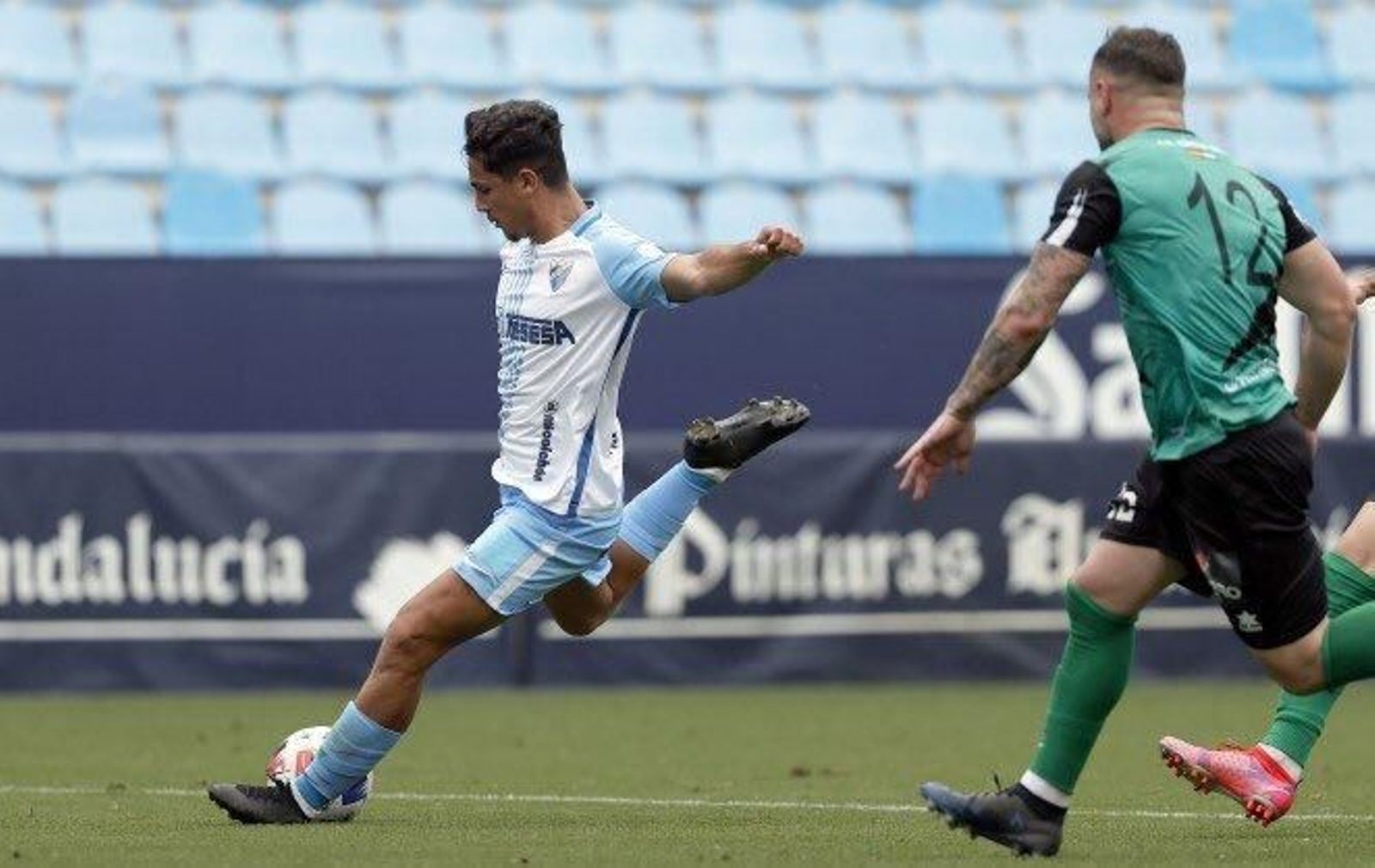 Vicario con el filial del Málaga.