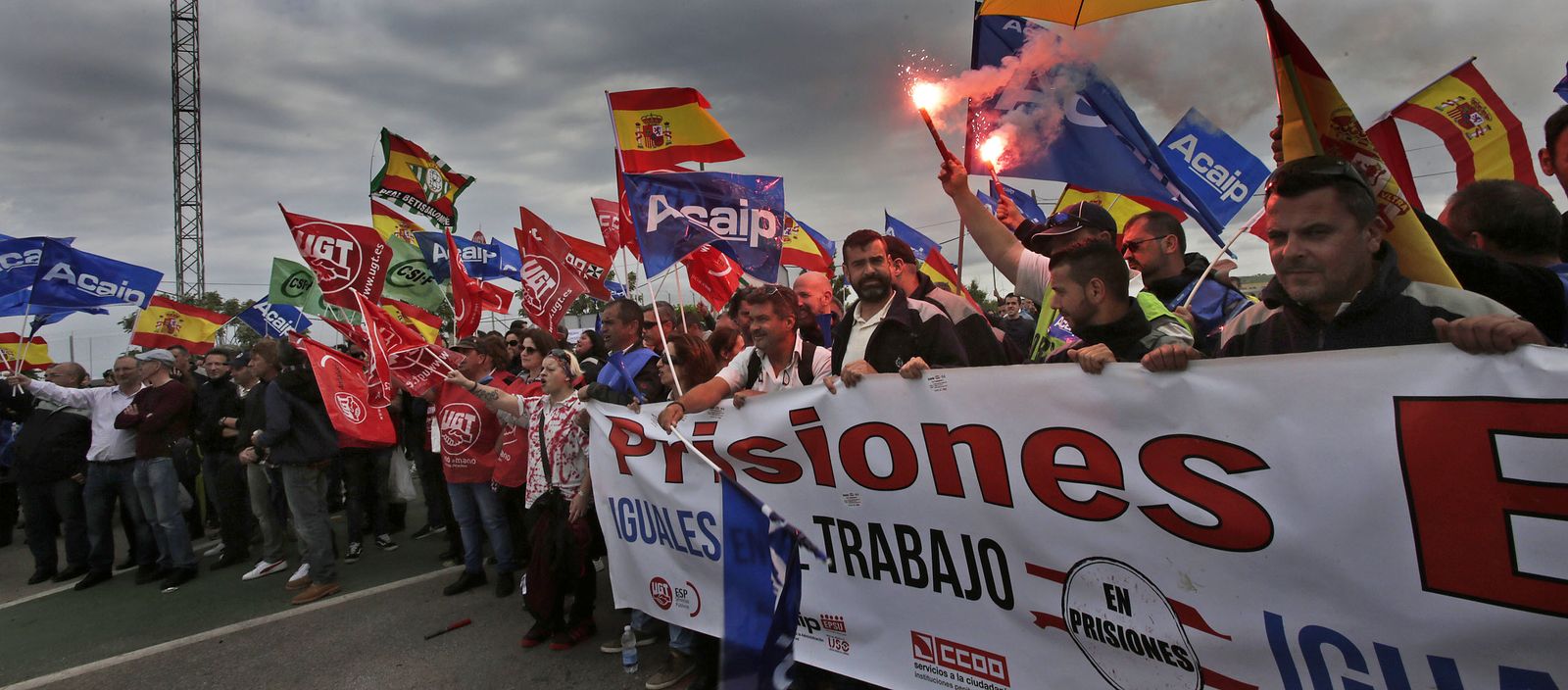 Las imágenes de las protestas de los funcionarios de prisiones