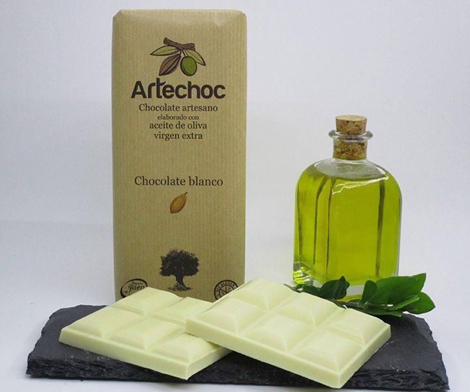 Tableta de chocolate blanco con aove Artechoc.