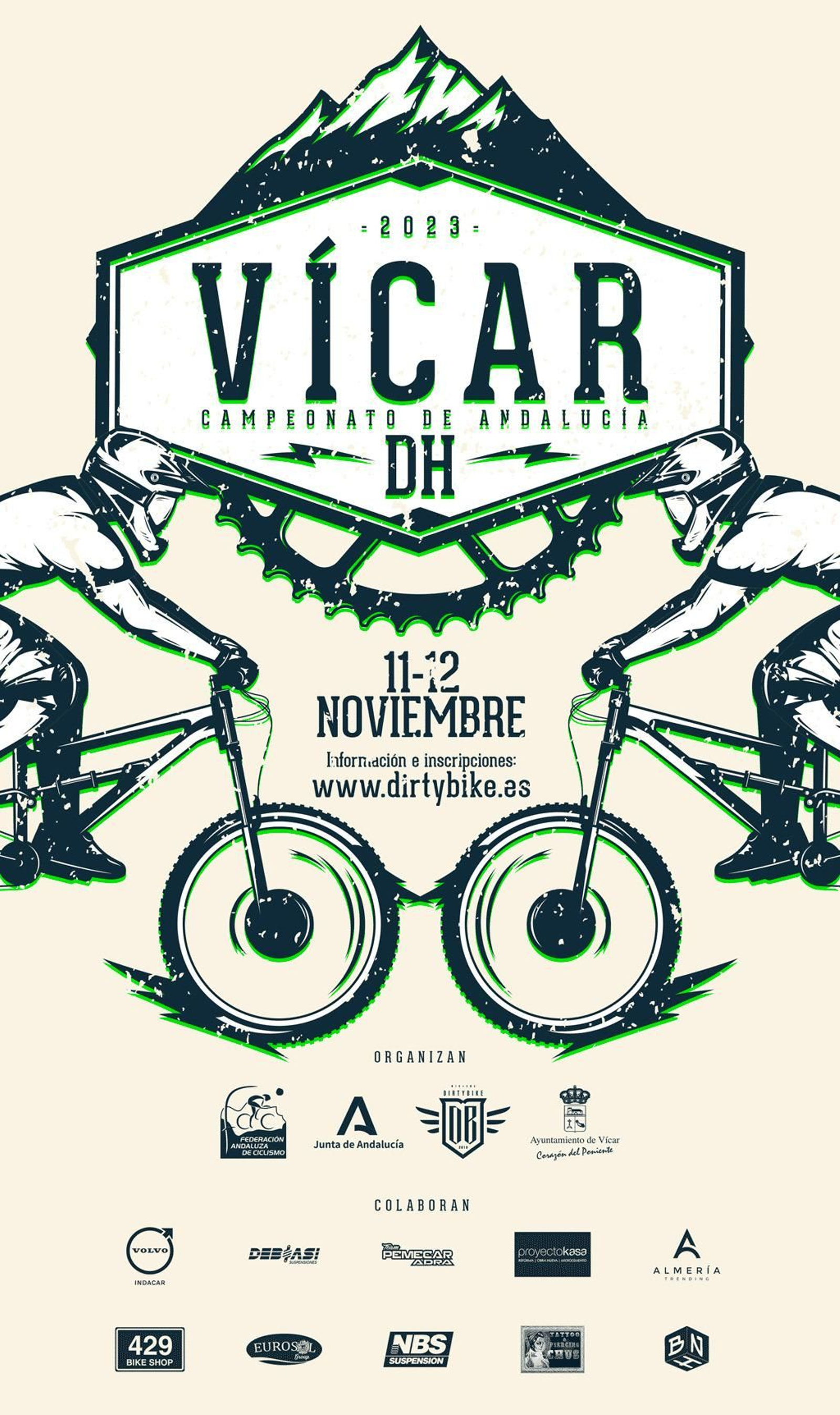 Cartel de la cita celebrada en Vícar de este Campeonato de Andalucía BTT Descenso 2023