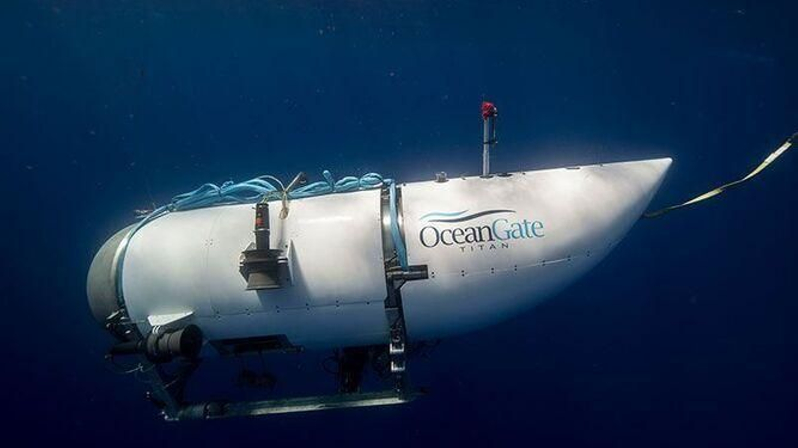 Fotografía facilitada por Ocean Gate que muestra el exterior de un submarino turístico