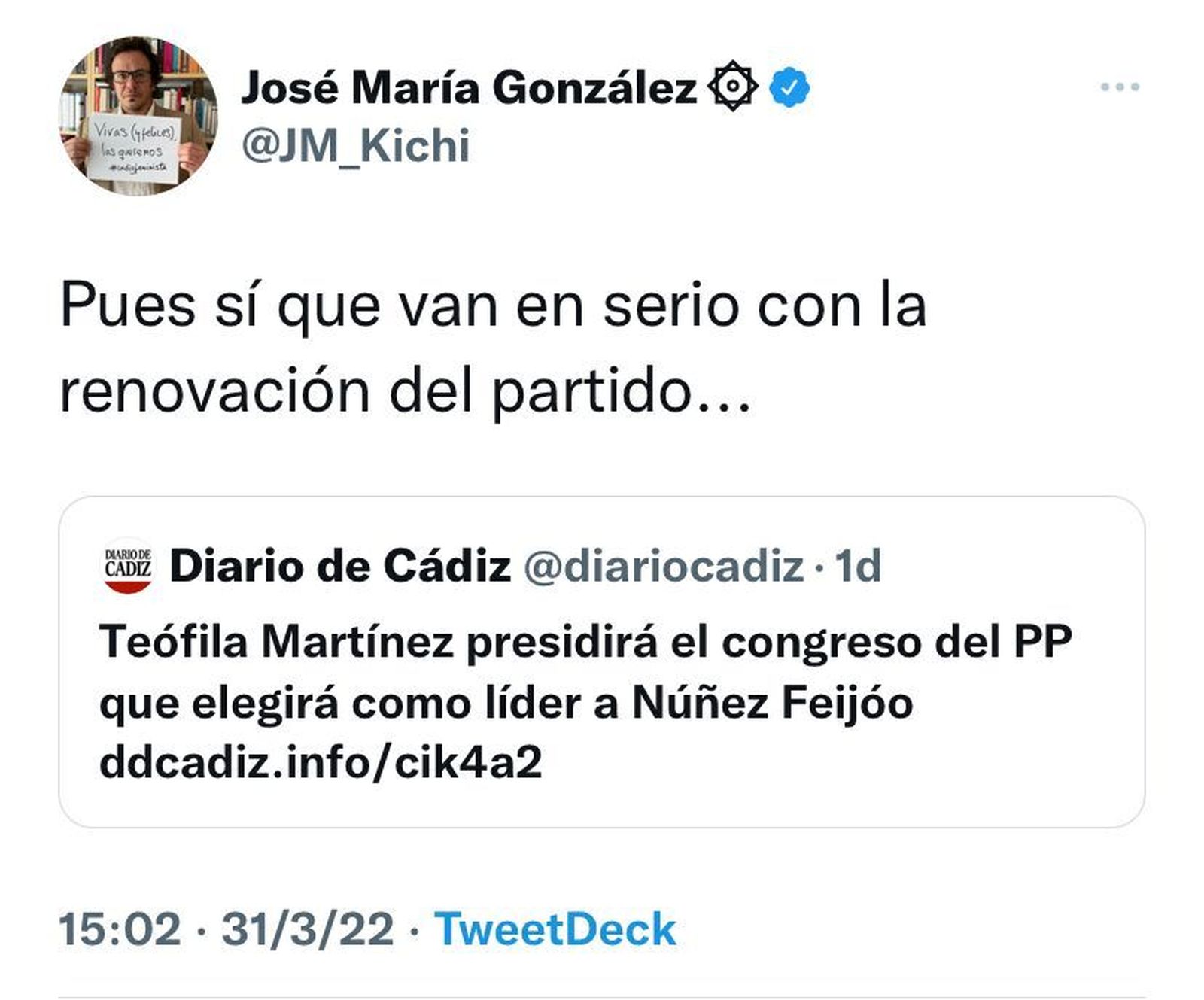 Un tirito del alcalde a la alcaldesa
