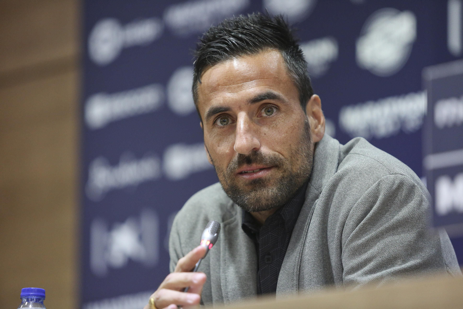 Juan Rodríguez, en La Rosaleda ayer.