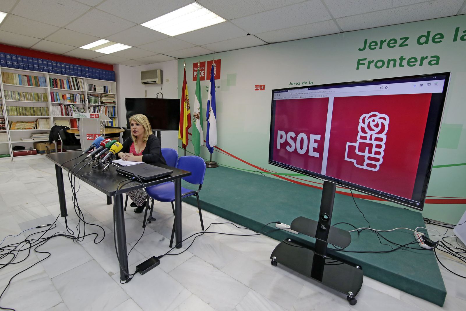 Mamen Sánchez, en la sede del PSOE en una imagen de archivo.