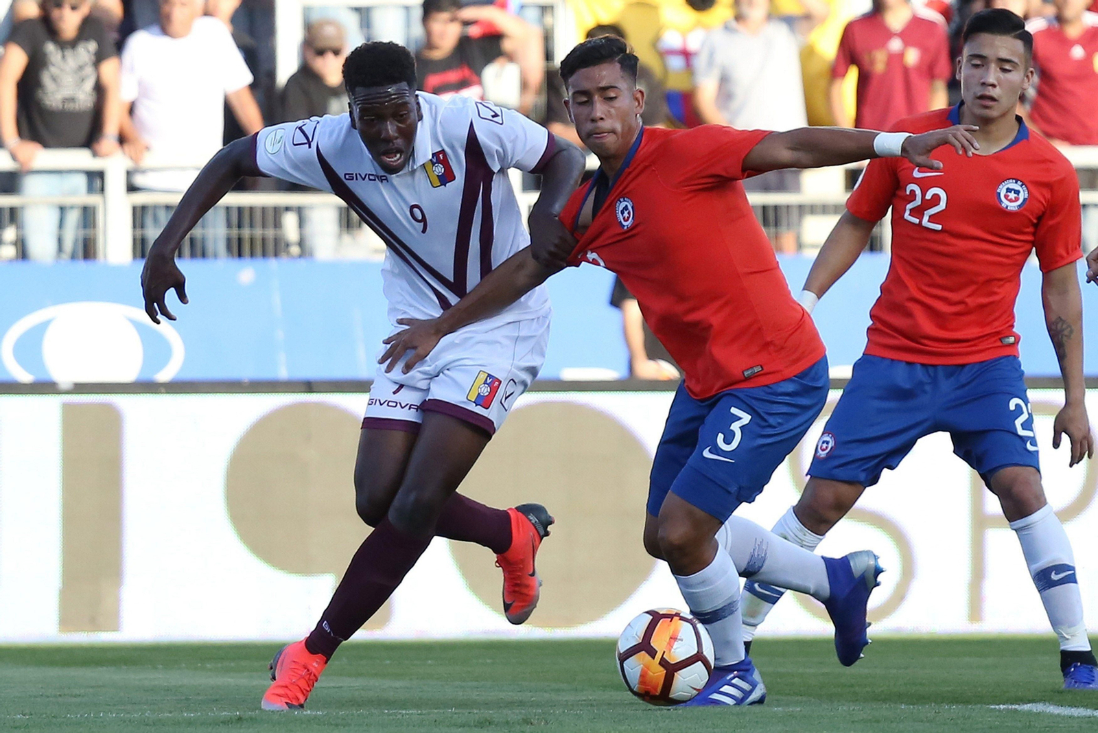 Hurtado, en el partido ante Chile del Sudamericano sub 20 disputado el pasado sábado.