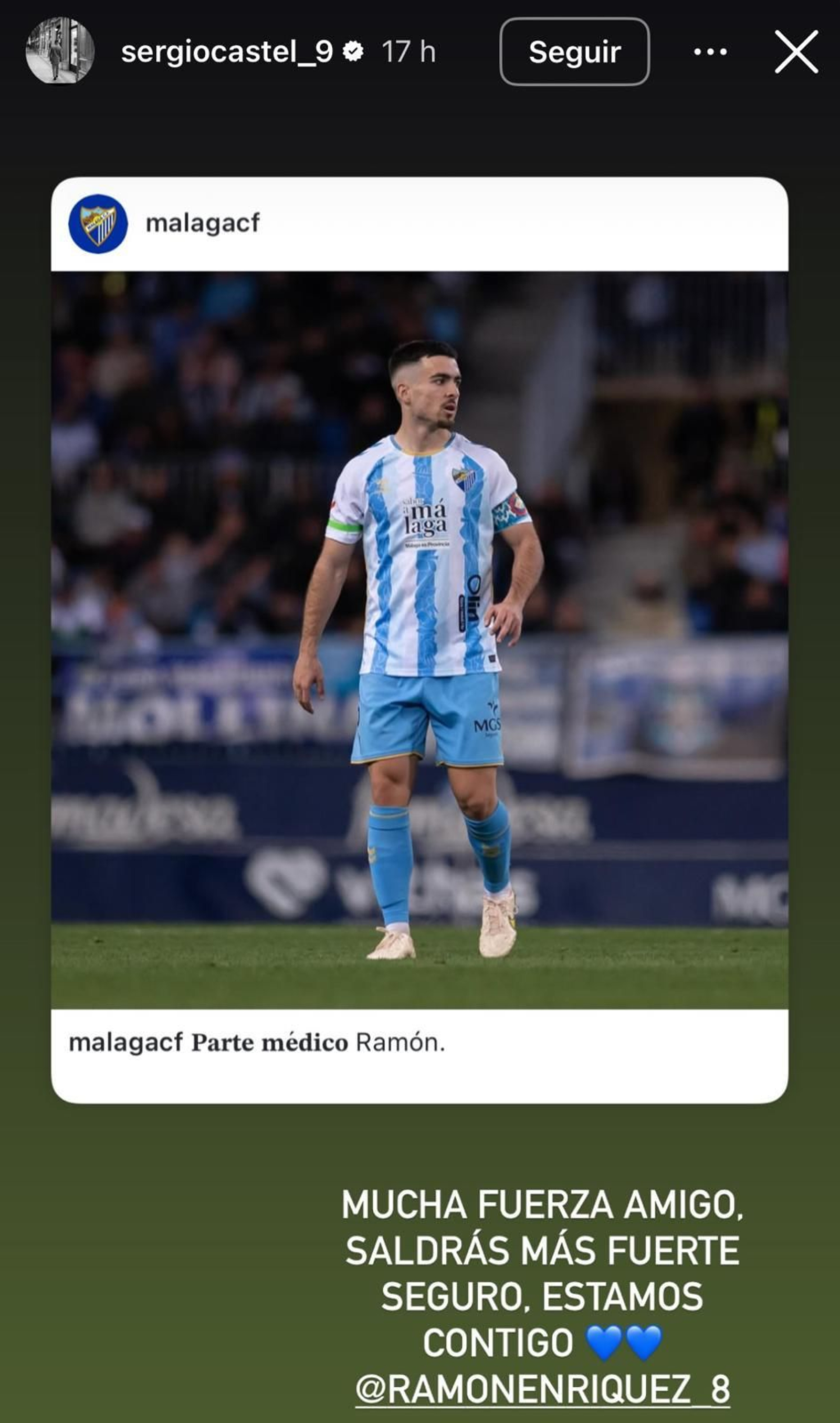 El fútbol se vuelca con Ramón Enríquez: "Estamos todos contigo"