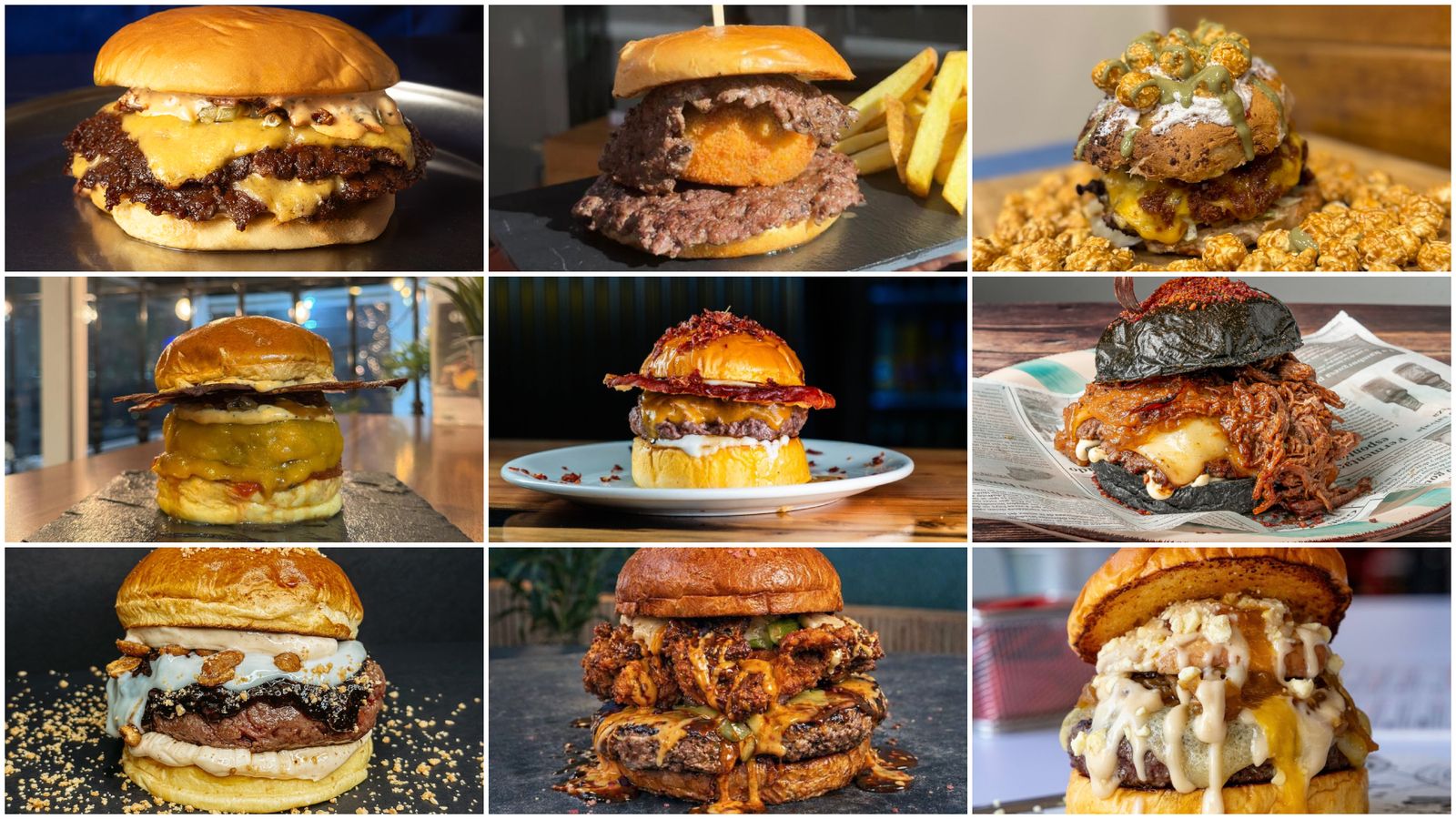 Nueve de las participantes en el VI Campeonato de España de Hamburguesas.