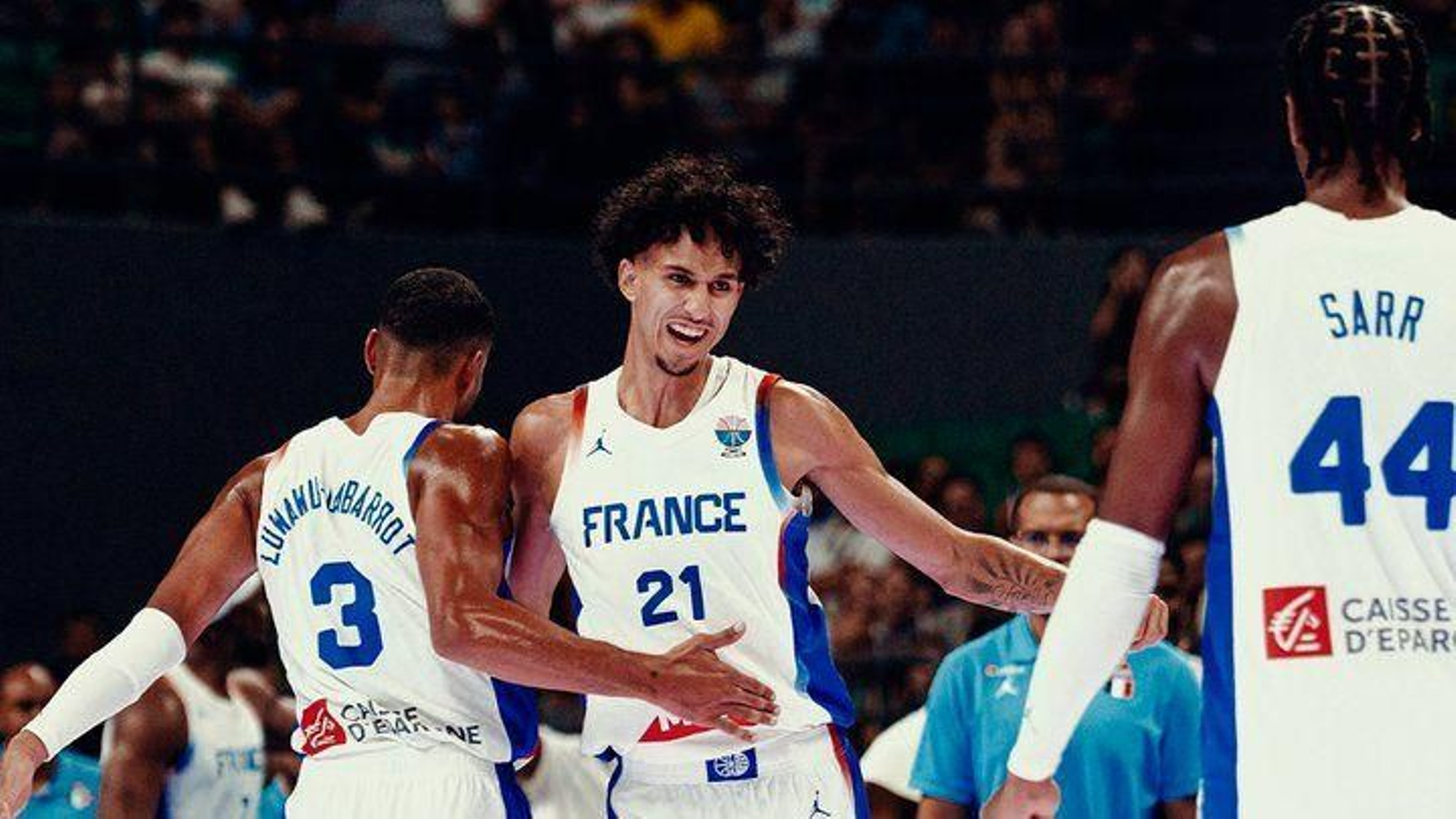 La selección francesa durante un encuentro de preparación.