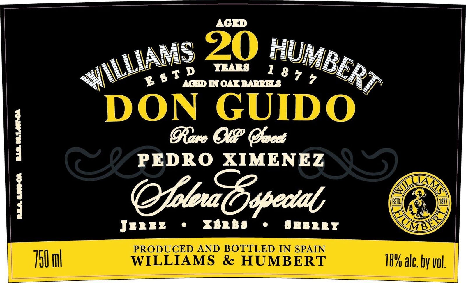 Etiqueta dedicada a don Guido.