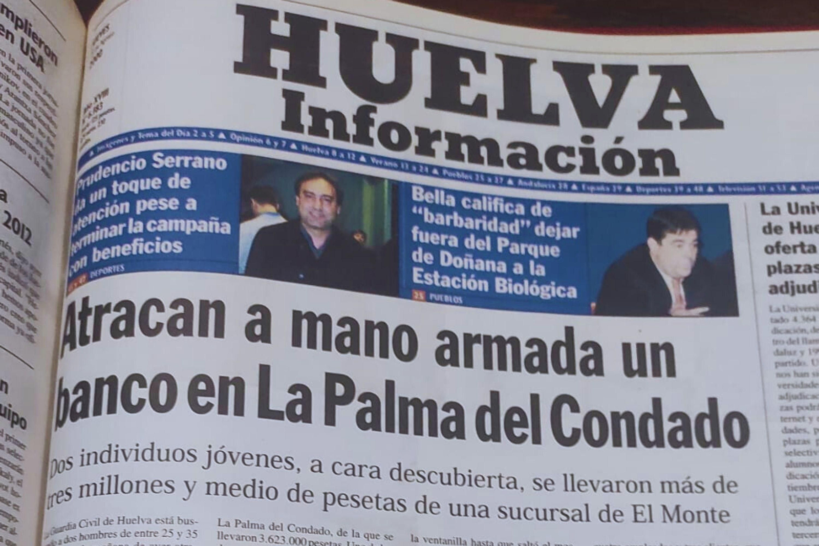 Atracan a mano armada un banco de La Palma del Condado: así se vivió hace 23 años