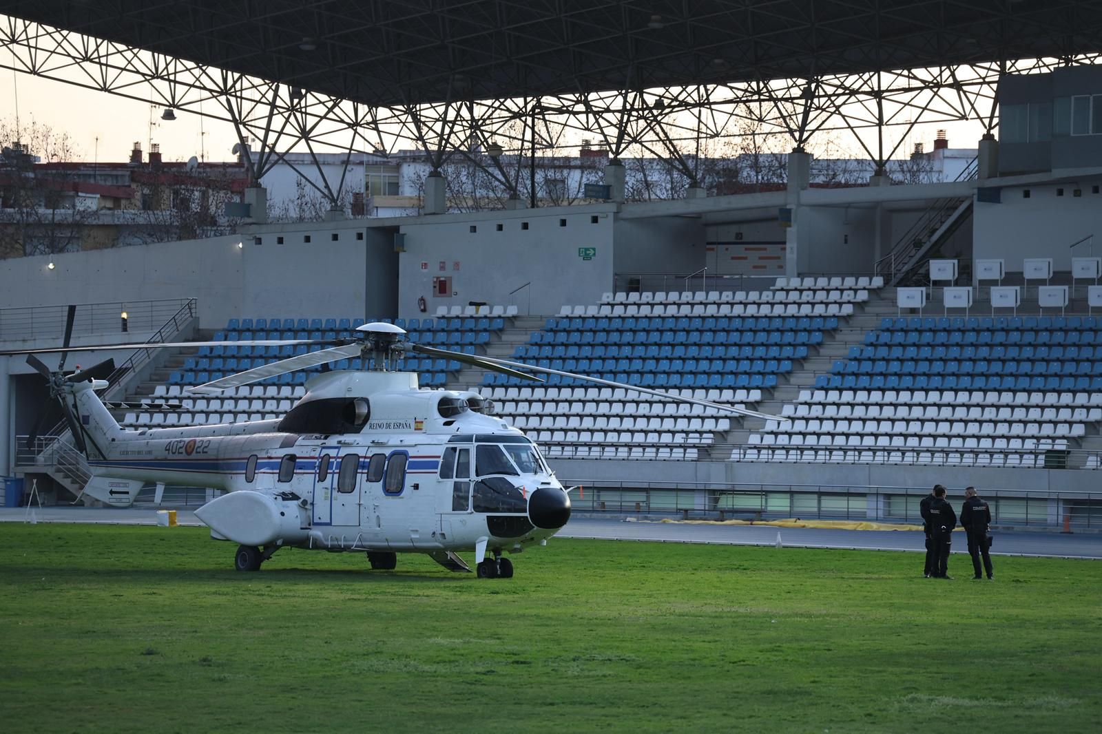 Helicóptero de la Casa Real este martes en Huelva.