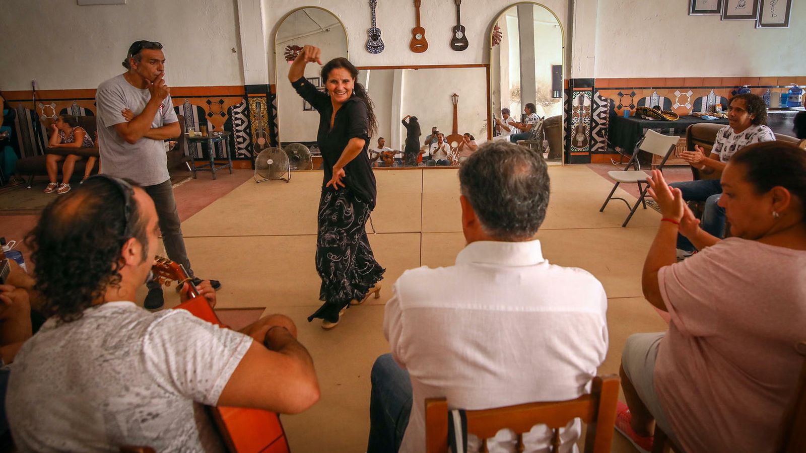 María Bermúdez, en pleno ensayo.