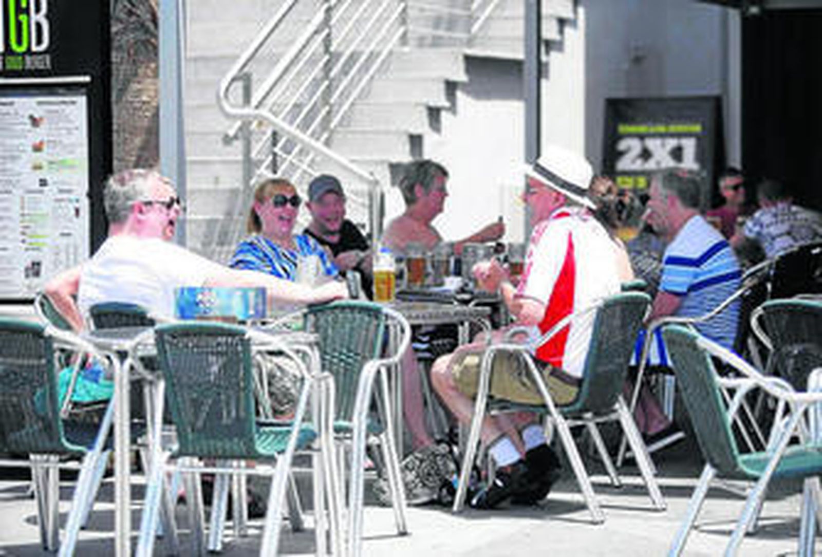 Una de las terrazas de la capital de Málaga.