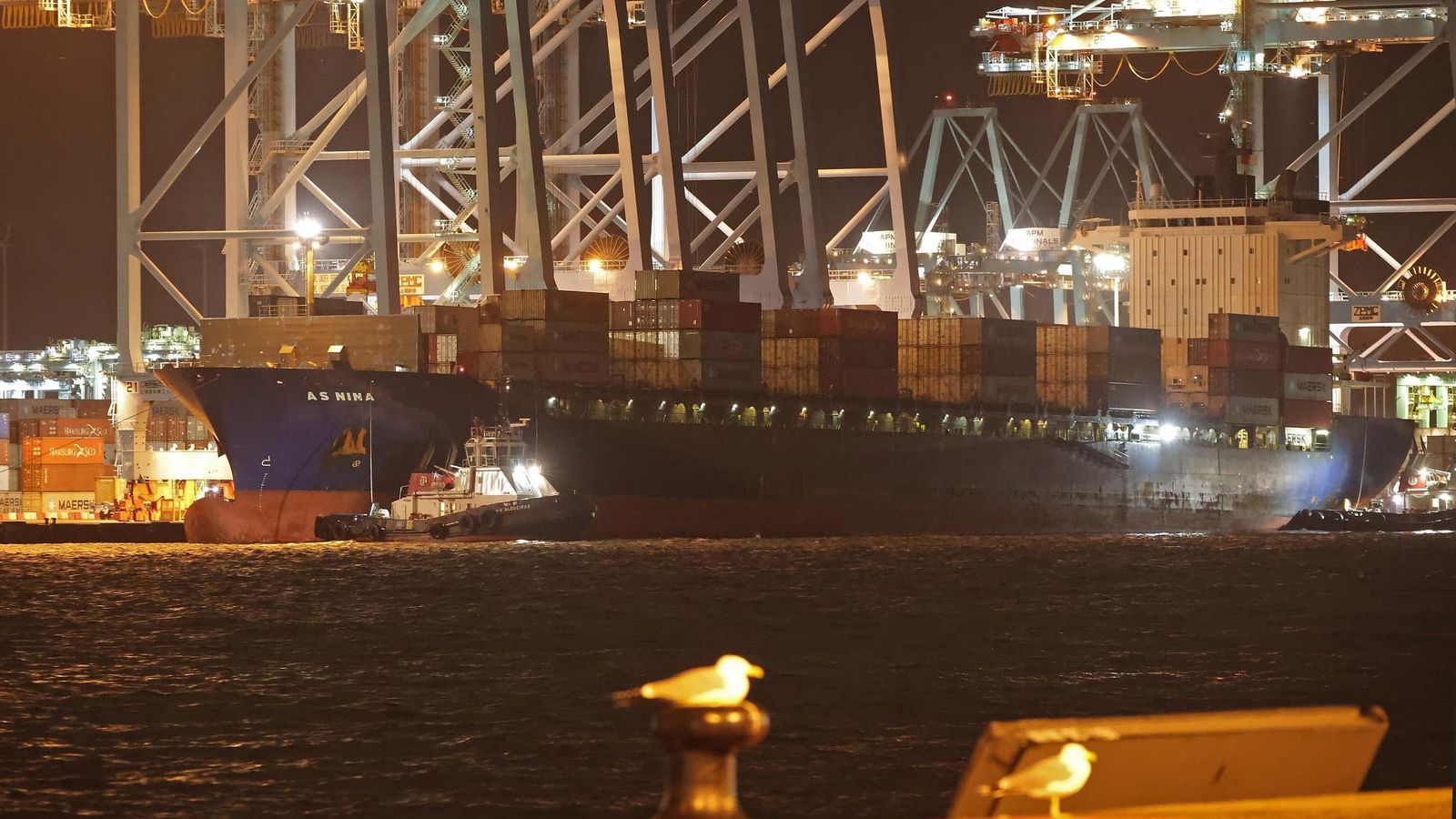 Escala del buque 'AS Nina' en el Puerto de Algeciras, primera de la red Gemini