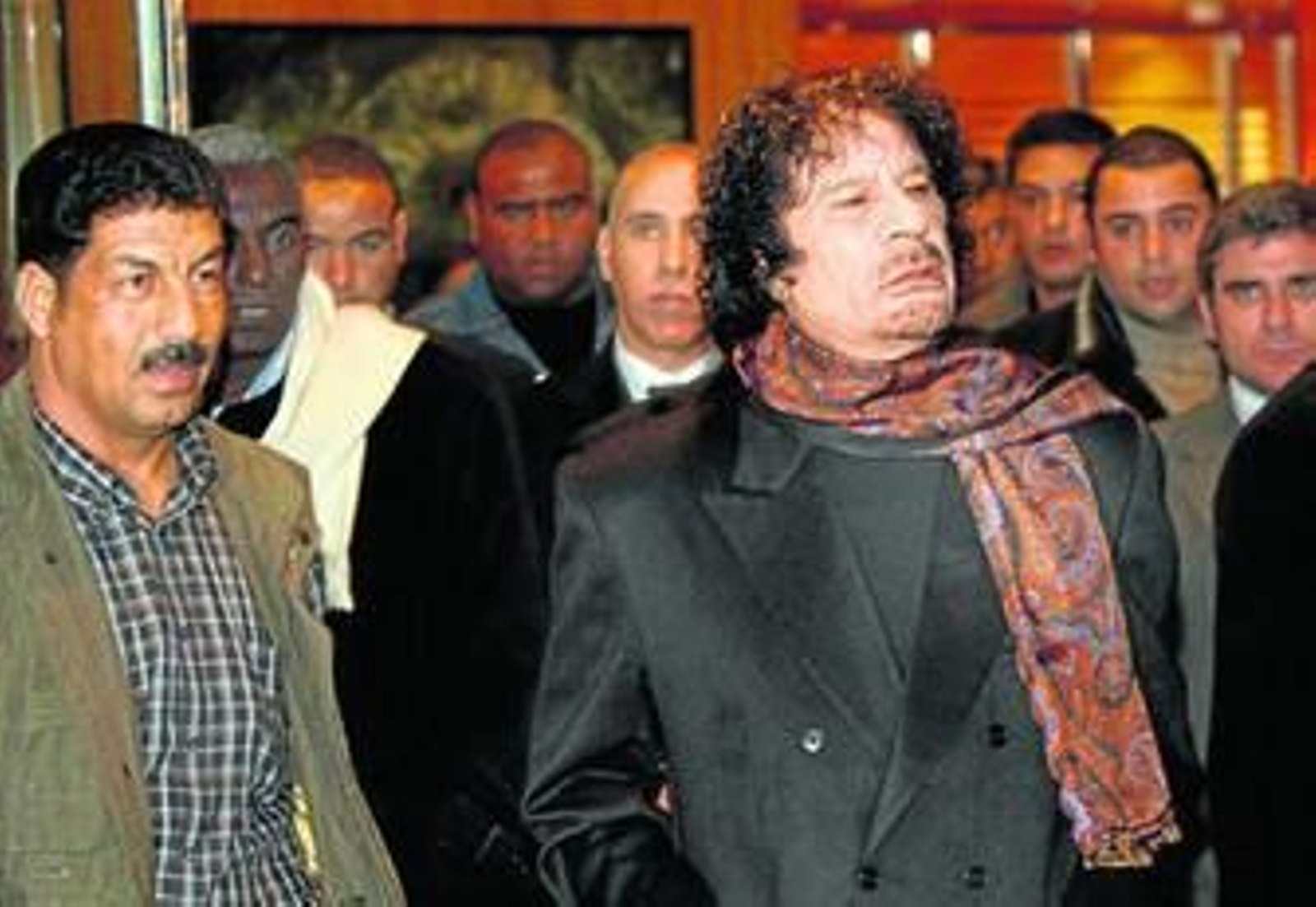 El líder libio en la visita que realizó a Málaga en 2007.