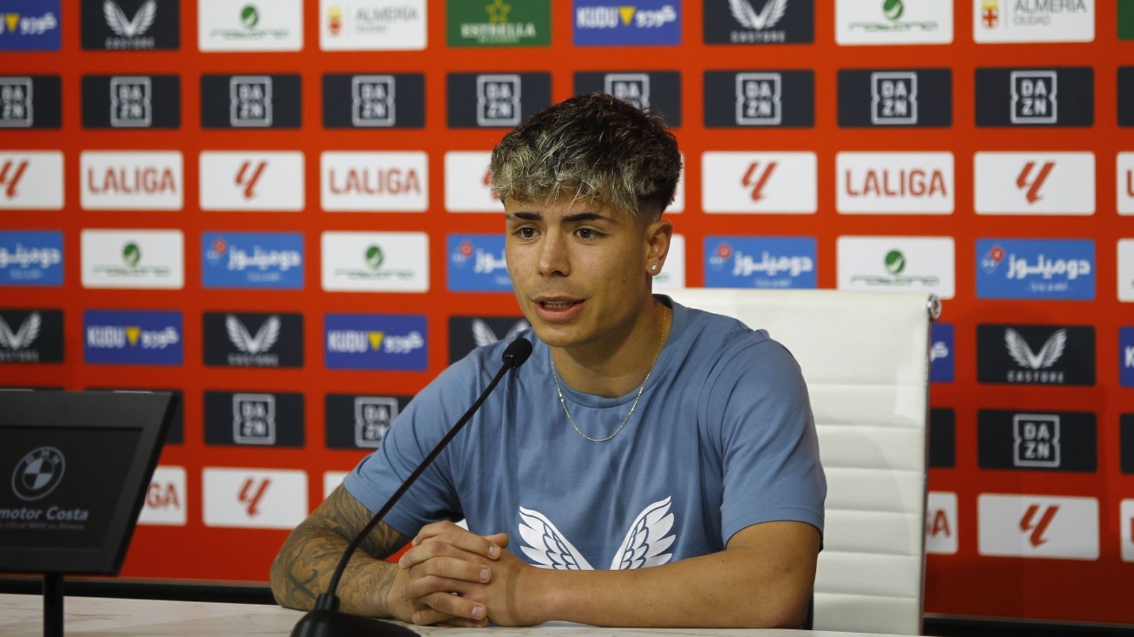 Melamed, en la sala de prensa del estadio rojiblanco.
