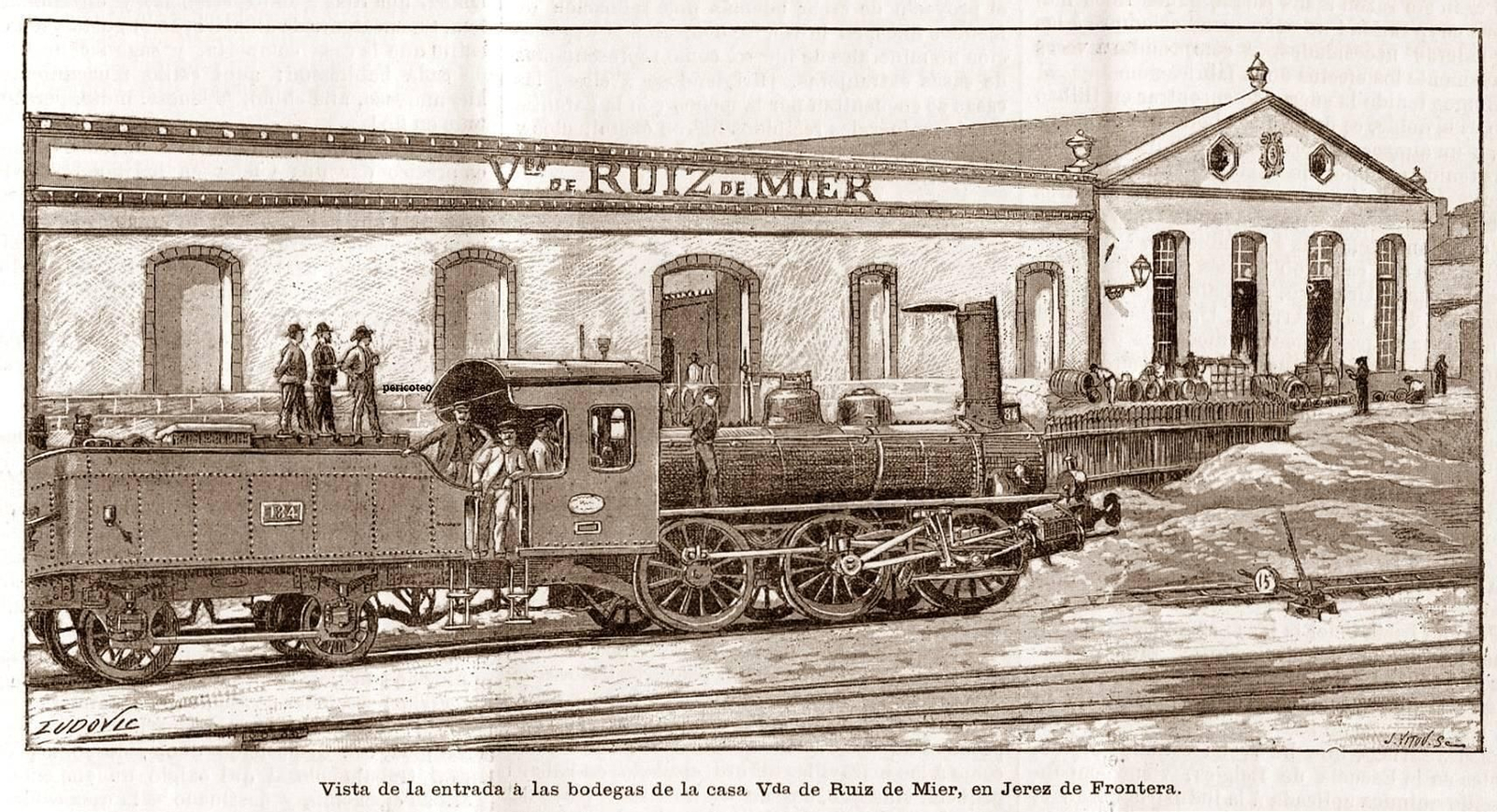 Fachada de las bodegas Viuda de Ruiz de Mier, finales del XIX.