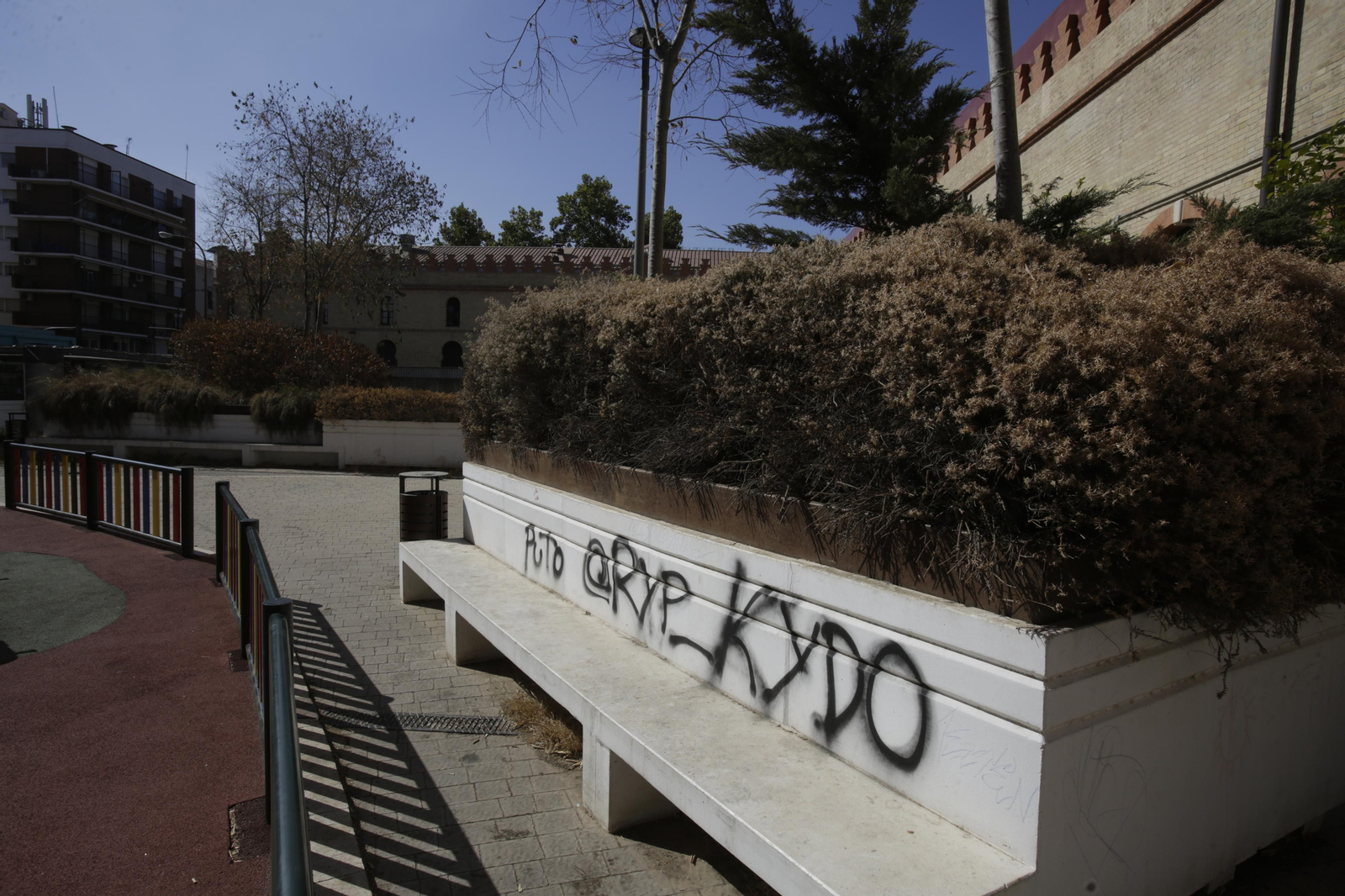Abandono y mal estado de la plaza entre Mercadona y Plaza de Armas