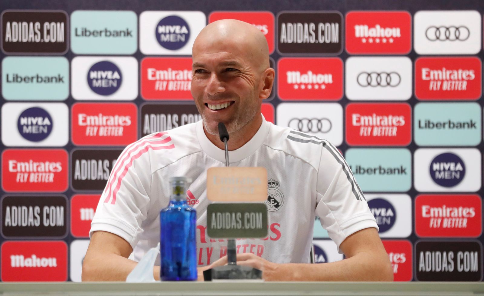 Zinedine Zidane, en la rueda de prensa de hoy.