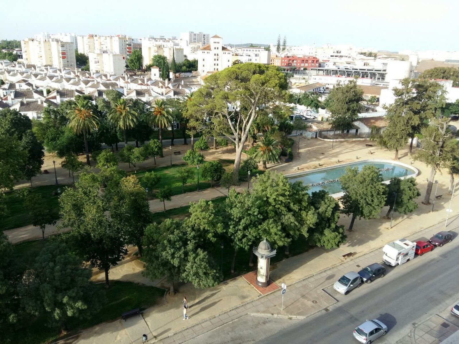 Vista aérea de una parte del parque del Retiro, donde sucedieron los hechos