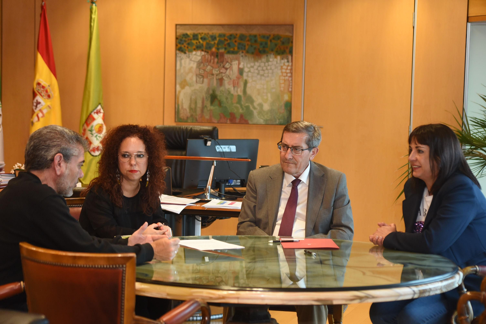 Imagen de la reunión entre la Diputación de Granada y FEGRADI