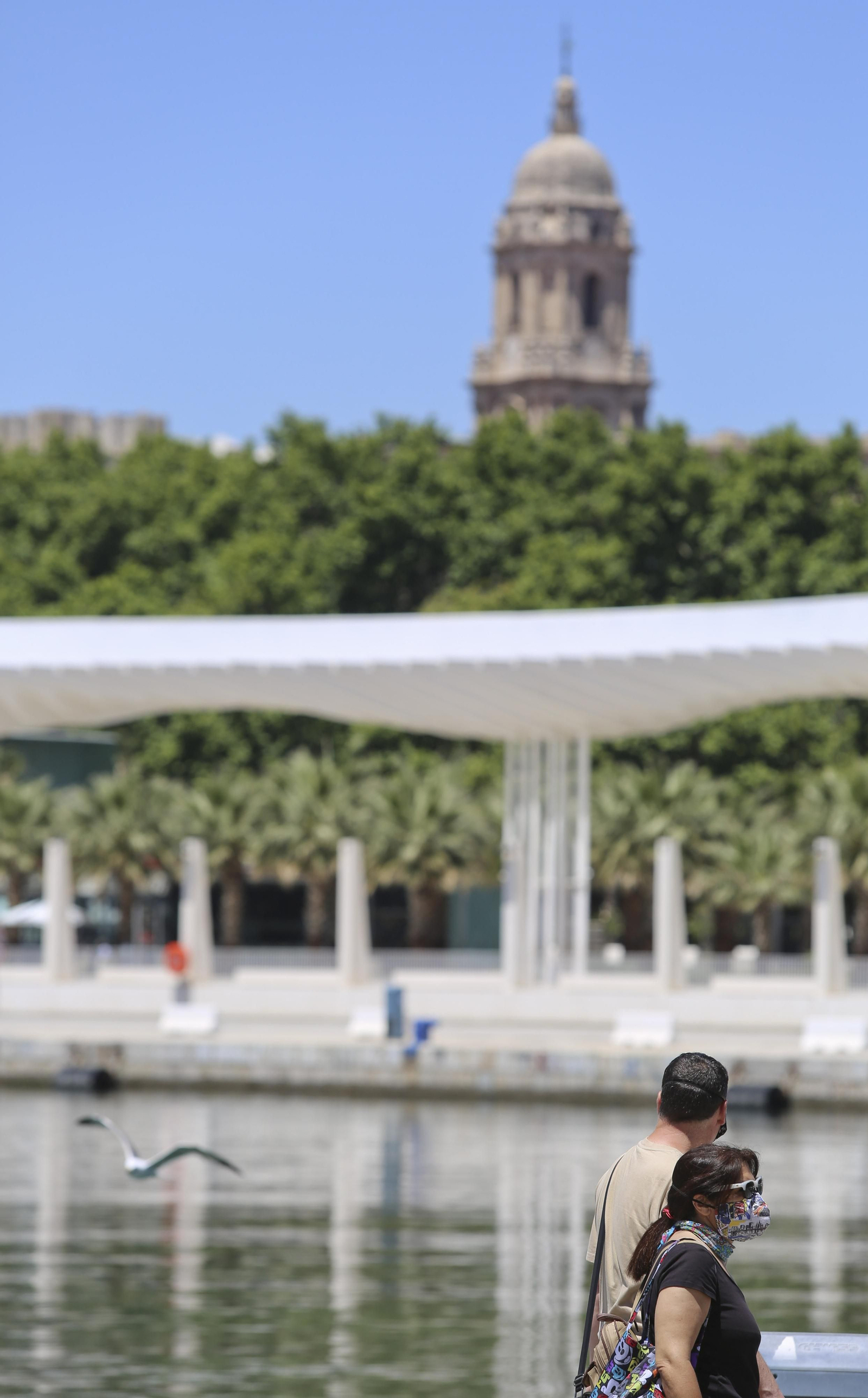 El Muelle Uno y el  Palmeral en el primer día de la fase 1.