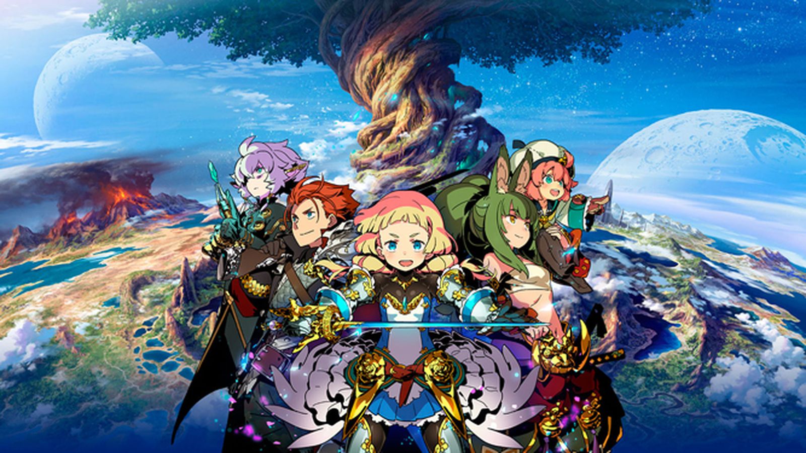 Los personajes de 'Etrian Odyssey V: Beyond the Myth'.