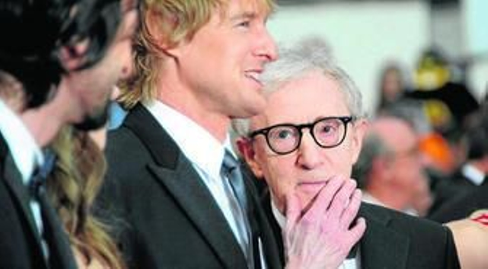 Woody Allen, ayer en la alfombra roja del Festival de Cannes junto a los actores Owen Wilson y Adrien Brody.