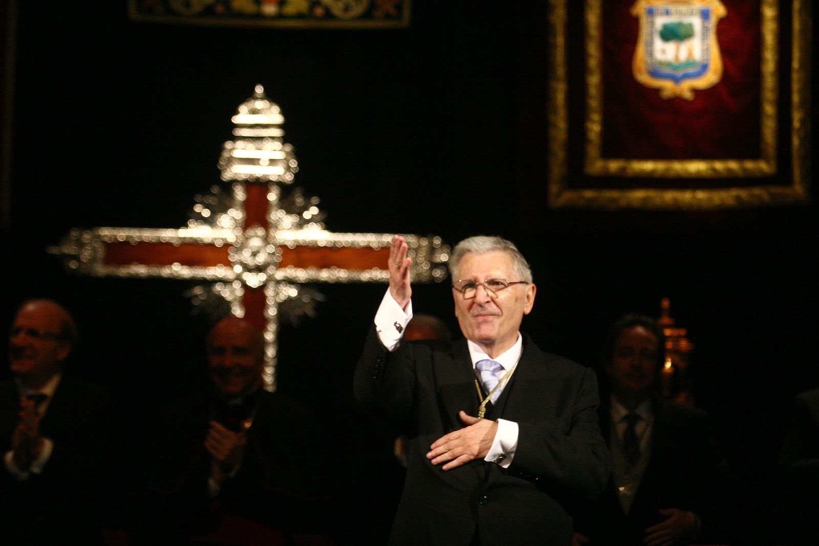 Manuel Roméu Martín durante uno de sus pregones de la Semana Santa.