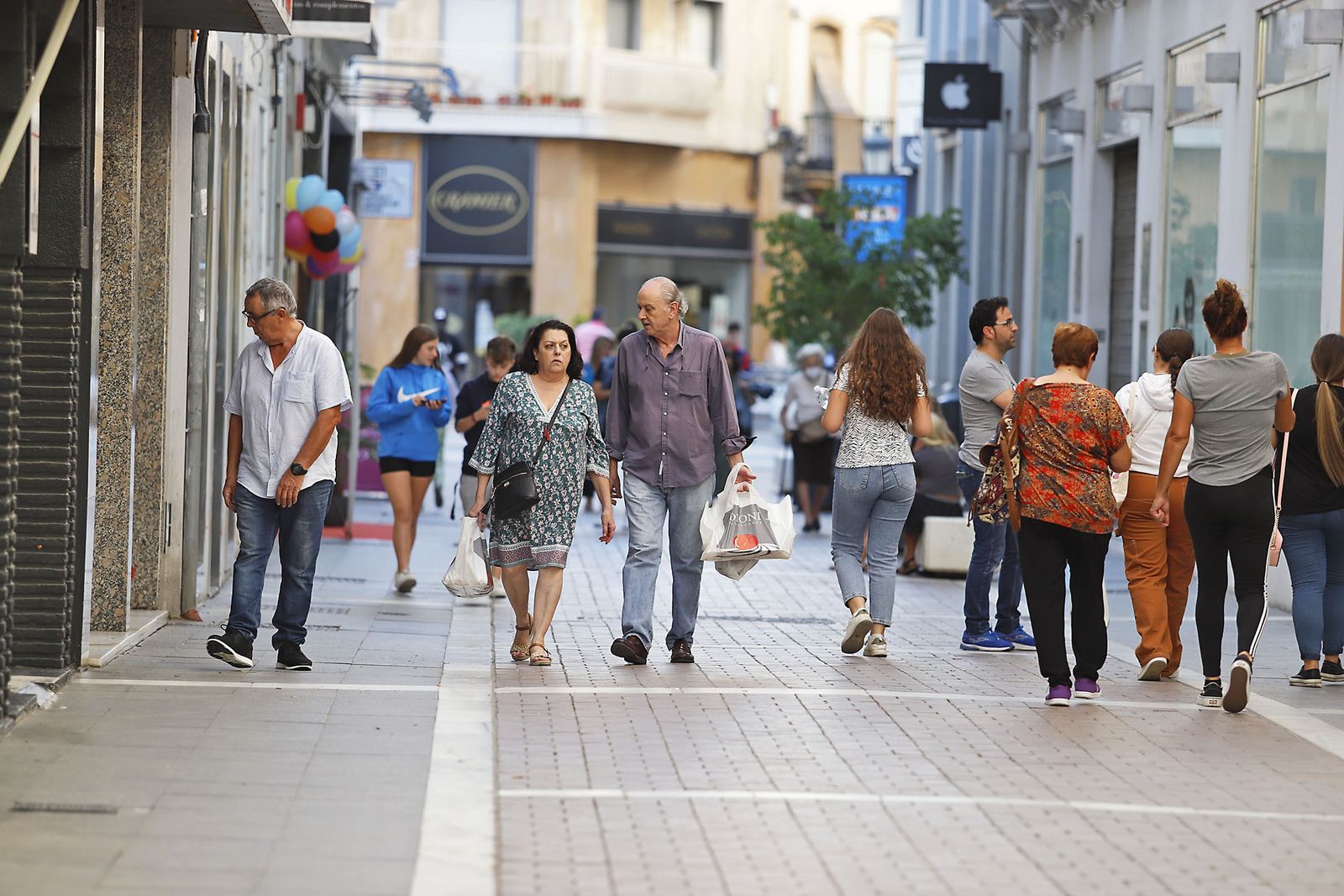 Ambiente en el centro de Huelva la pasada semana.