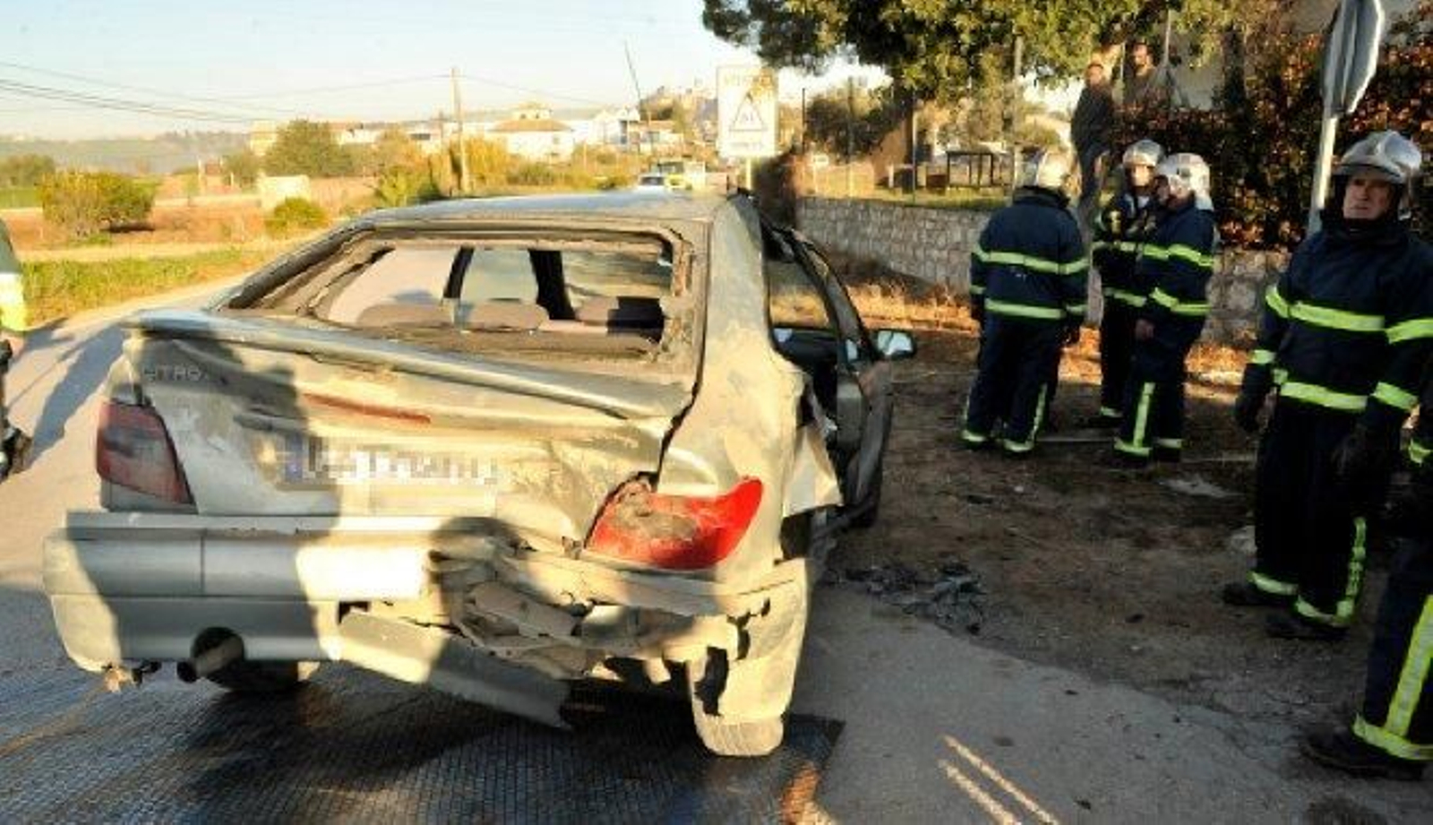 Estado en el que ha quedado uno de los vehículos implicado en el choque.