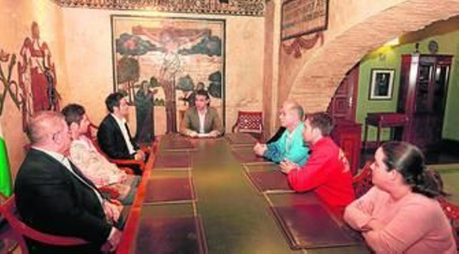 El alcalde, durante la reunión.