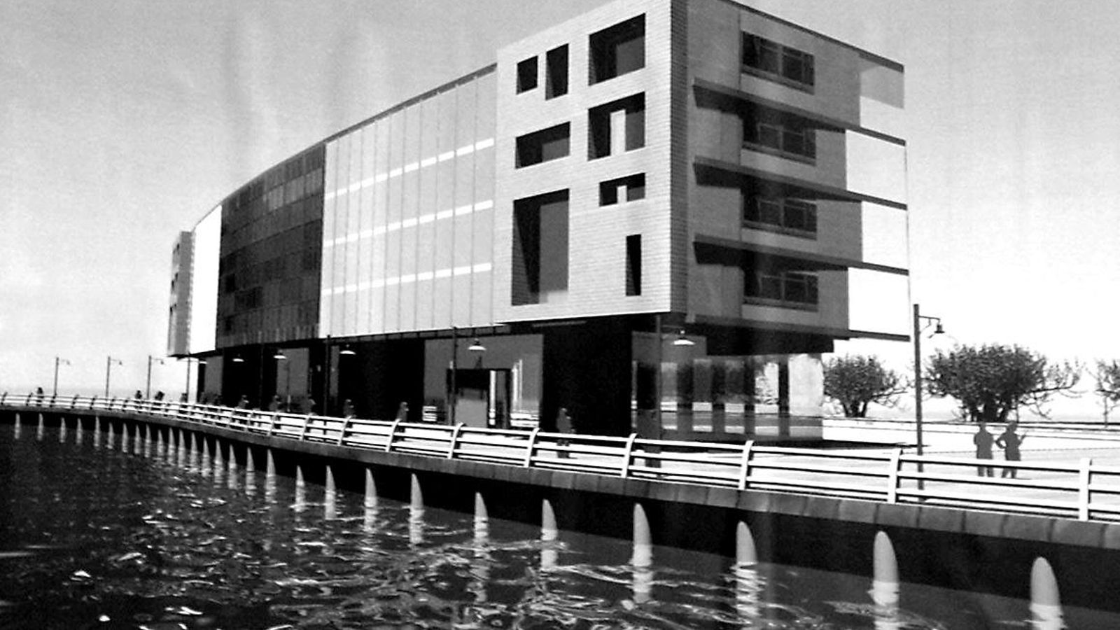 Propuesta de viviendas en palafitos en la entrada a la ciudad.