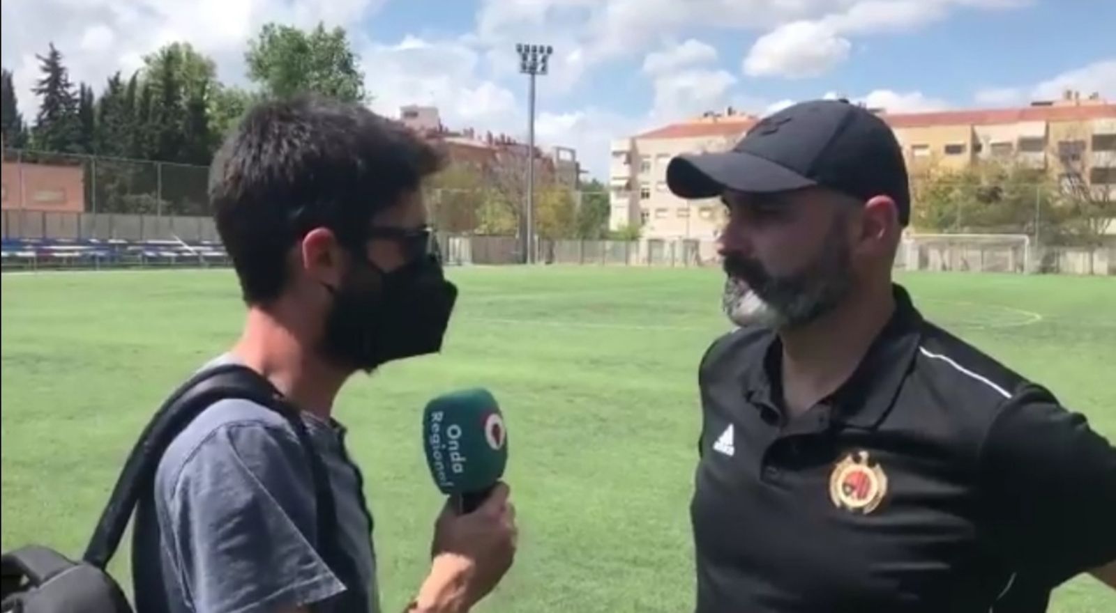 Alcázar, técnico del Huércal-Overa, en una entrevista tras el partido.