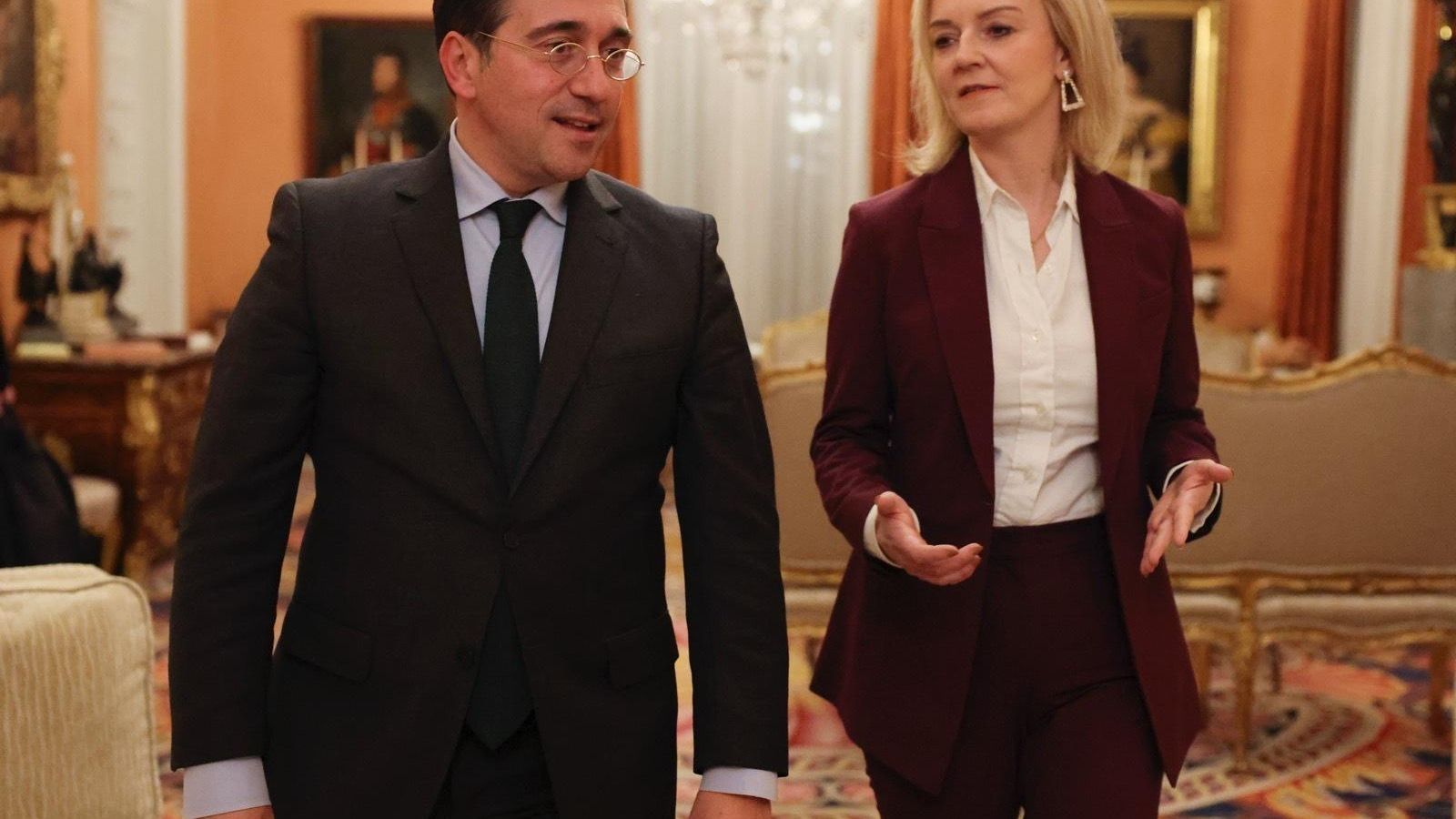 José Manuel Albares y Liz Truss, ministros de Asuntos Exteriores de España y Reino Unido. José Manuel Albares y Liz Truss, ministros de Asuntos Exteriores de España y Reino Unido.