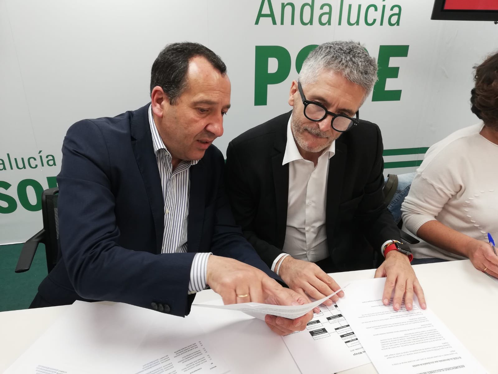 Espejo y Grande Marlaska, en el comité provincial.